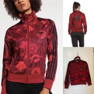 Adidas Women's Red Floral Track Jacket